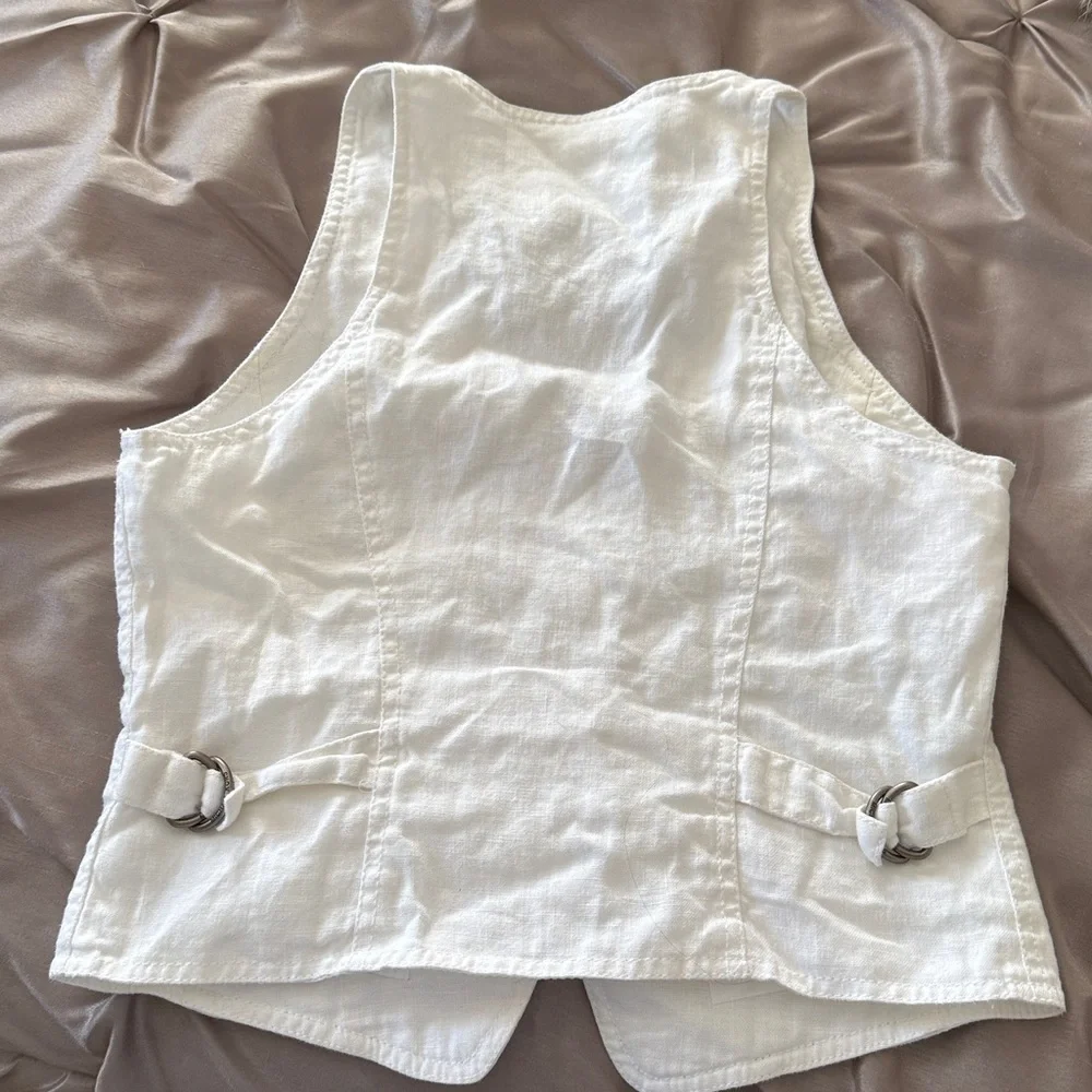 Michael Kors Cream Button-Up Vest - Picture 4 of 6